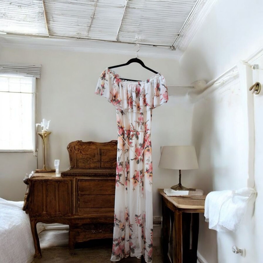 Floral Off-Shoulder Maxi Dress